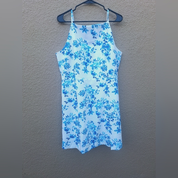 NWT FRENCH CONNECTION Floral Blue and White Dress - Picture 3 of 6